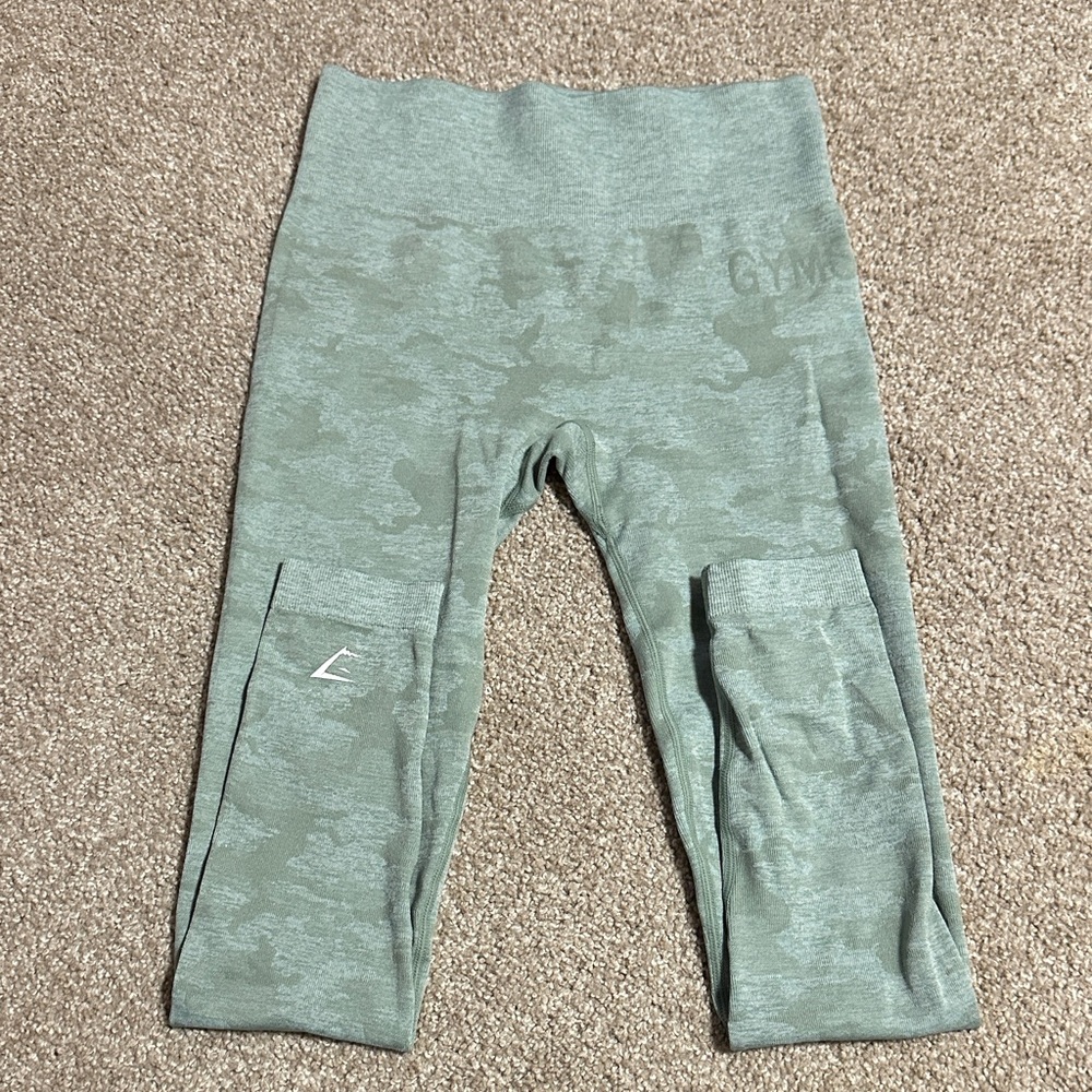 Gymshark Kids Leggings - Light Green Camo